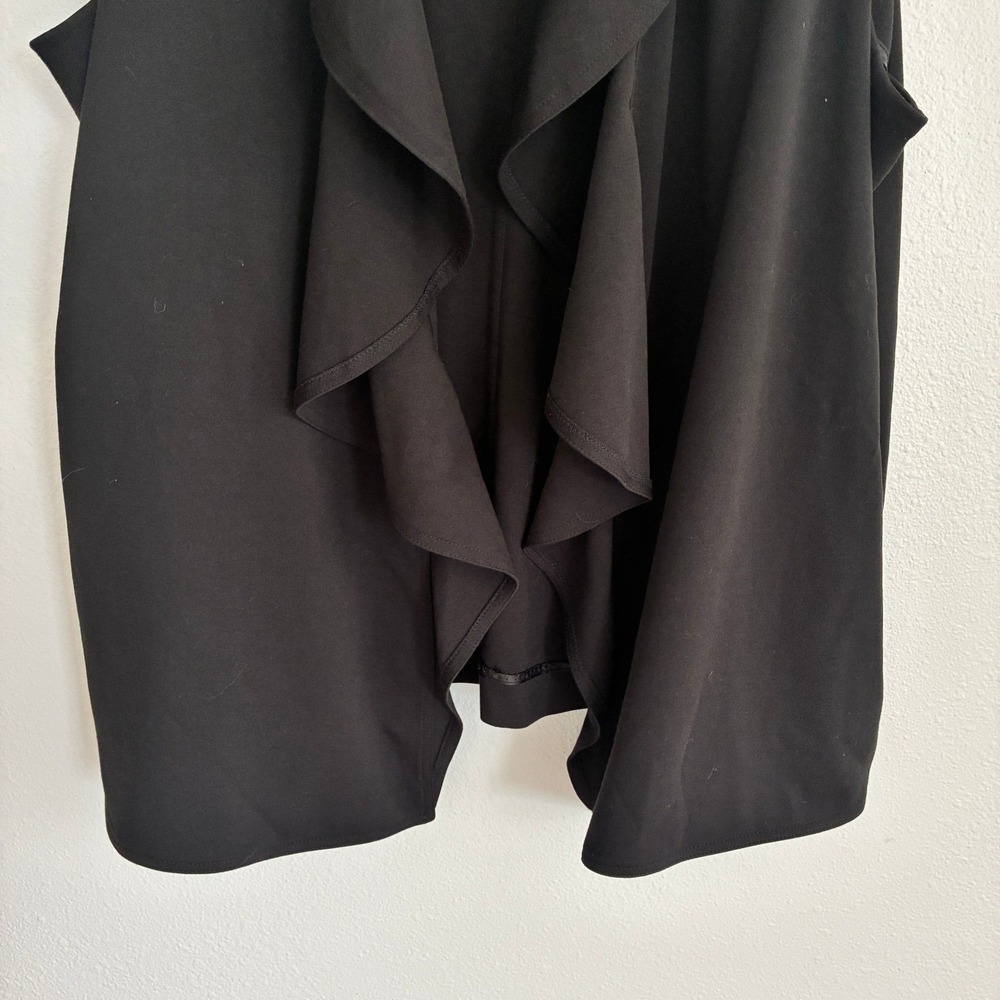 Calvin Klein Vest Women 3X Black Draped Open Front Sleeveless Waterfall Layer - Picture 3 of 7
